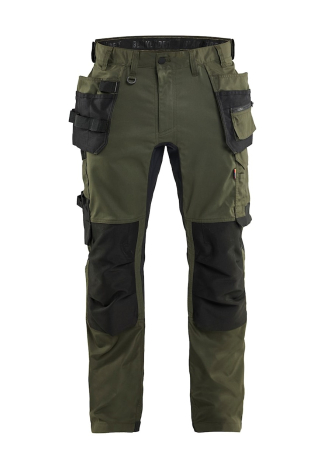 BLÅKLÄDER RIIPPUTASKUHOUSUT STRETCH METSÄNVIHREÄ/MUSTA 175018324298