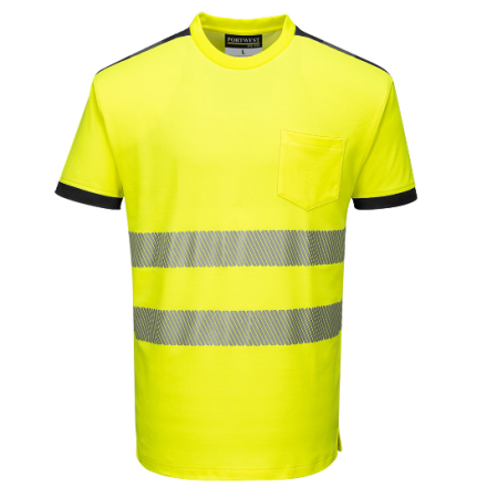 PORTWEST 3 HI-VIS T-PAITA KELTA/MUSTA T181YBR