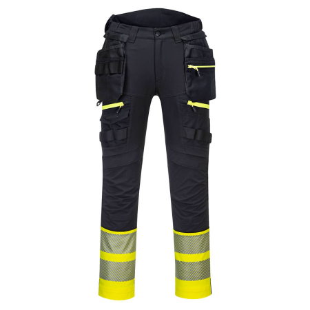 Portwest Hi-Vis 1-luokan housut irrotettavilla riipputaskuilla DX445